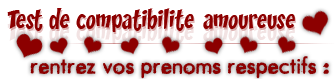 Rentrez vos prénoms pour le test de compatibilité amoureuse